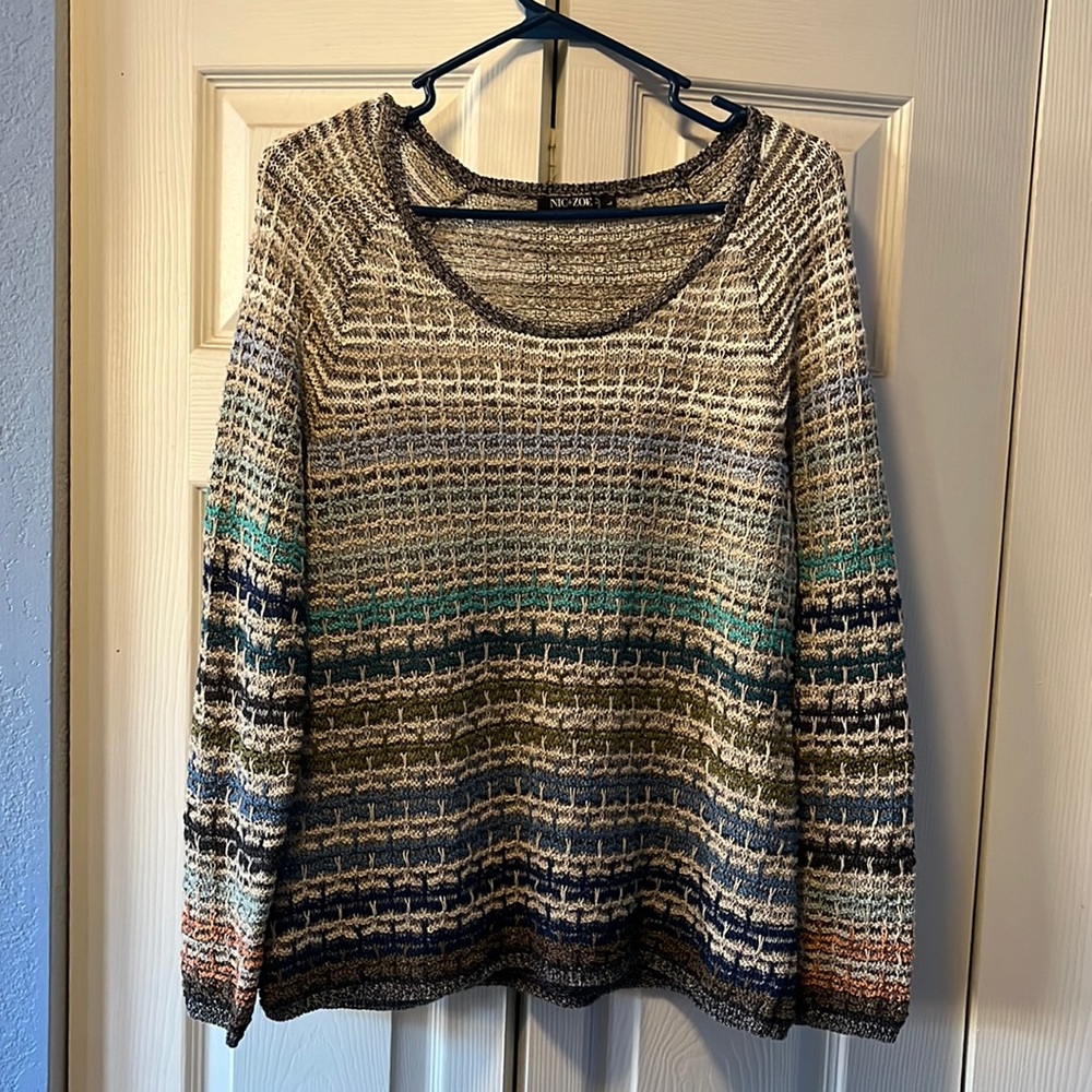 NIC + ZOE Colorful Striped Sweater